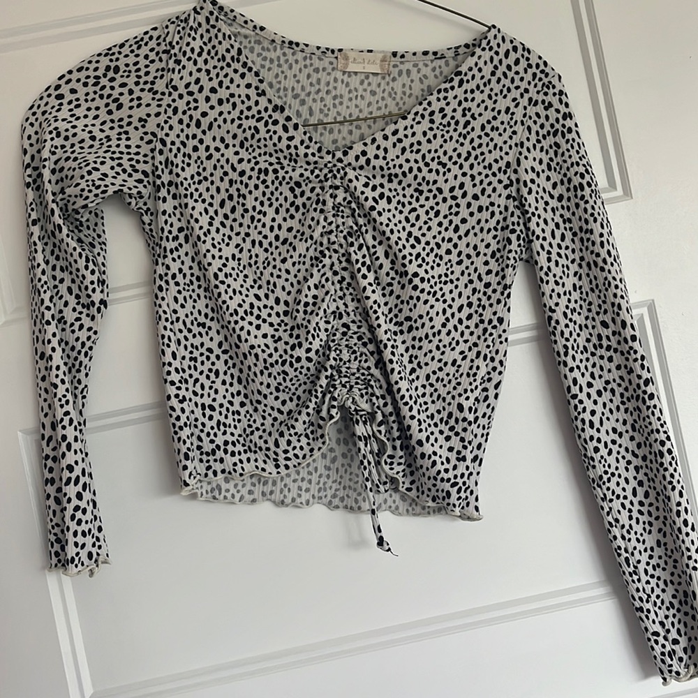 Altar’d State Printed Cinch Front Long Sleeve Shirt